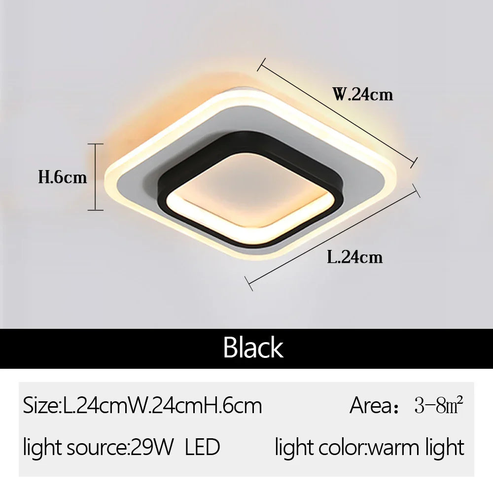 Round Square LED Ceiling Light - Small Indoor Night Light