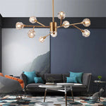 Crystal LED Chandelier: Modern Nordic Design Copper Ceiling Light Fixture