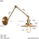 Silver Swing Arm LED Wall Light - Industrial Vintage Wall Sconce