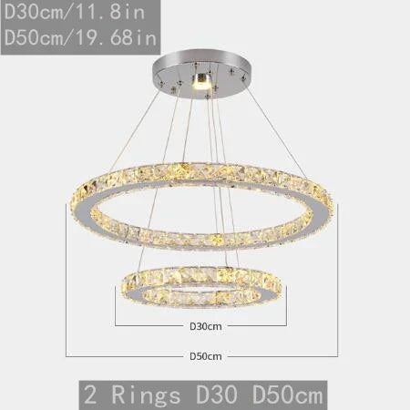 Crystal LED Pendant Chandelier, Modern Nordic Ceiling Lamp for Living and Dining Room