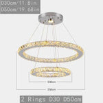 Crystal LED Pendant Chandelier, Modern Nordic Ceiling Lamp for Living and Dining Room