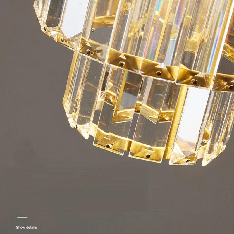 Crystal Chandelier: Elegant LED Ceiling Light for Living Room, Bedroom, and Aisle. Luxurious Modern Design.