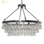 LED Round Glass Chandeliers Raindrop Pendant Lights Modern Living Hanging Lamps