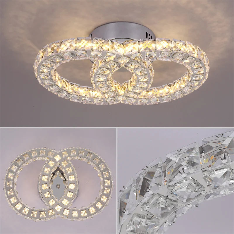 Modern K9 Crystal LED Ceiling Chandelier for Home Decor