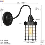 Vintage Industrial Wall Lamp Sconce LED - White Antique Loft Stair Bedroom