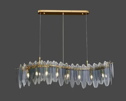 LED Glass Metal Leaf Chandelier: Luxury Postmodern Lighting for Home Decor, Bedroom, Living Room