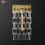 Crystal Wall Sconce Lamp: Modern Art Deco Square Design for Home Interior