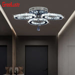 Crystal LED Ceiling Light Rings - Stainless Steel Plafonnier Lamp