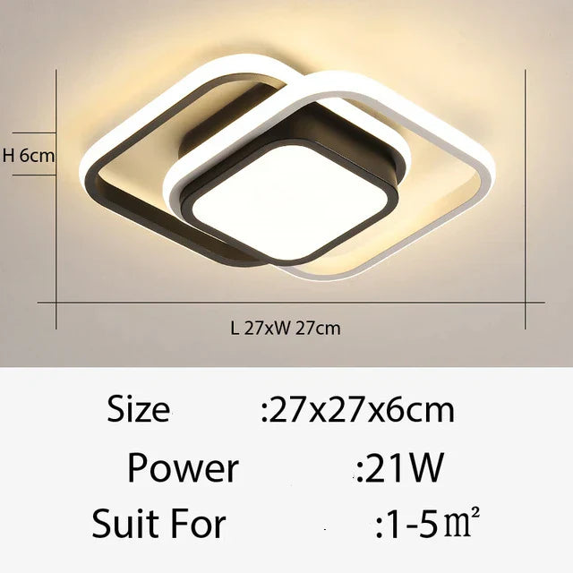 Round Square LED Ceiling Light - Small Indoor Night Light