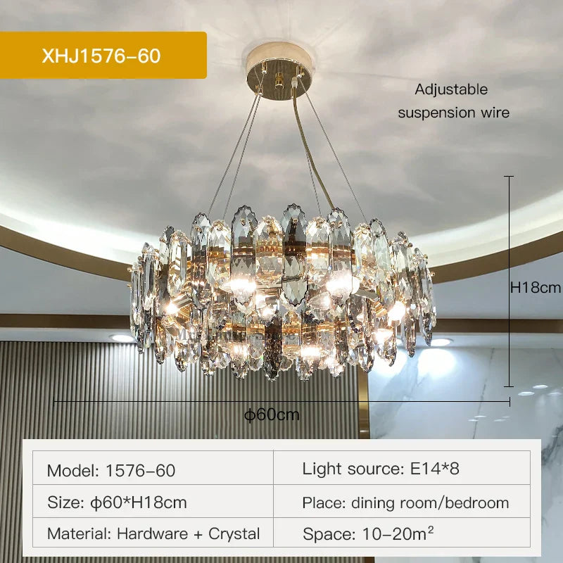 Crystal Chandelier: Elegant Nordic Design for Living, Dining, Bedroom