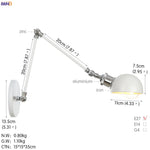White Swing Arm Wall Light: Adjustable Vintage Industrial Sconce Luminaria
