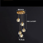 Diamond Crystal Copper LED Pendant Chandelier for Stylish Indoor Lighting.