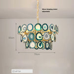 LED Agate Chandelier - Modern Colorized Designer Lighting for Foyer & Dining Room