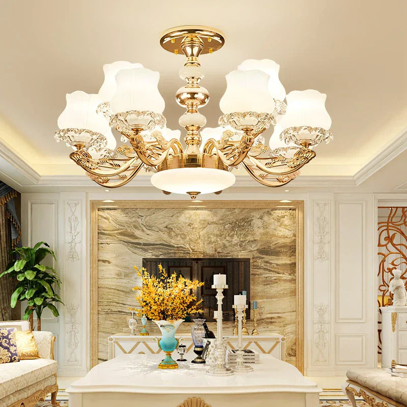 Luxury Duplex Building Chandelier Elegant Villa Pendant Light Modern Living Room Bedroom Lighting