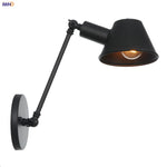 Black Single Swing Arm Wall Light Industrial Vintage Sconce LED Wall Lamp