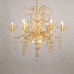 Baroque Designer LED Chandelier Lighting in Gold Silver Black Iron