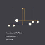 Gold Copper Glass Ball Chandelier Pendant for Dining Room & Kitchen
