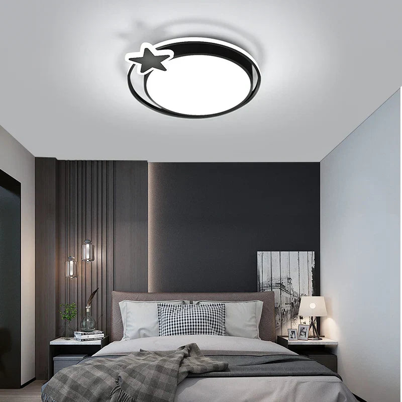 Modern Black LED Ceiling Lamps for Living Room Bedroom Chandelier Fixtures