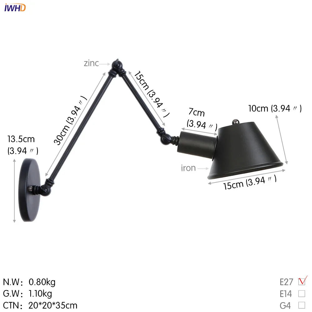 Vintage Industrial 2-Head Wall Lamp