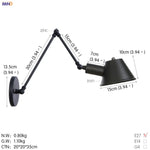 Black Single Swing Arm Wall Light Industrial Vintage Sconce LED Wall Lamp