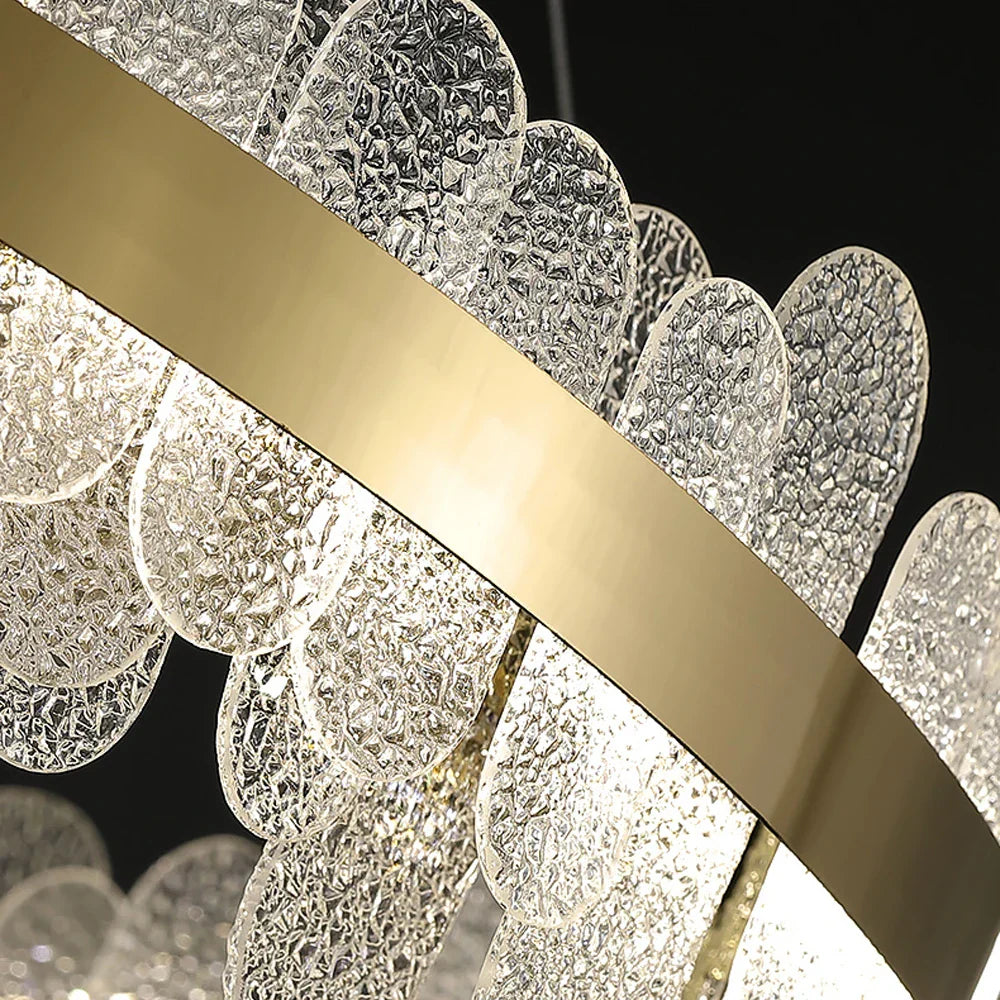 Golden Stainless Steel LED Designer Chandelier for Dining Room