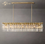 Black Marignan K9 Crystal Rectangular Chandelier for Living Dining Room