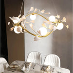 Nordic Glass Ball Chandelier with Petals by - Luxury Interior Lighting