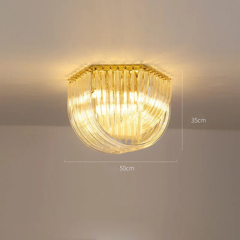 LED Glass Chandelier Hanging Lamps for Foyer - Modern Stainless Steel Design