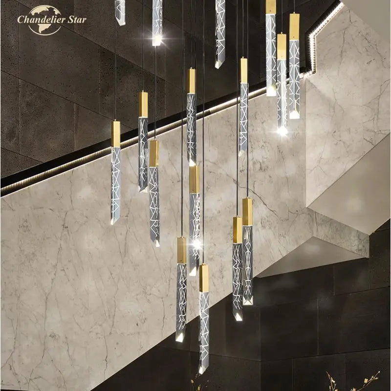 Modern Crystal LED Chandeliers - Stainless Steel Pendant Light for Bedroom, Living Room