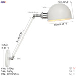 White Swing Arm Wall Light: Adjustable Vintage Industrial Sconce Luminaria