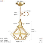 Glass Copper LED Pendant Light for Kitchen Cafe Living Room