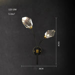 Black Crystal Copper Chandelier LED Hanging Lamps for Dinning Room