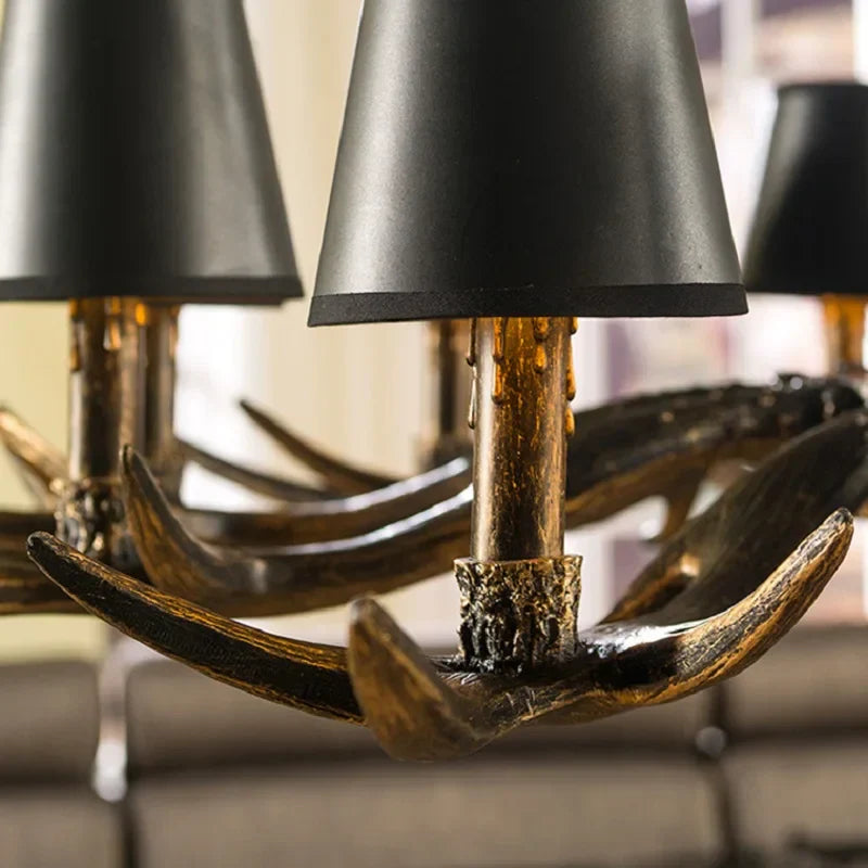 Retro Antlers LED Chandelier Table Dining Room Kitchen Interior Lighting Fixture