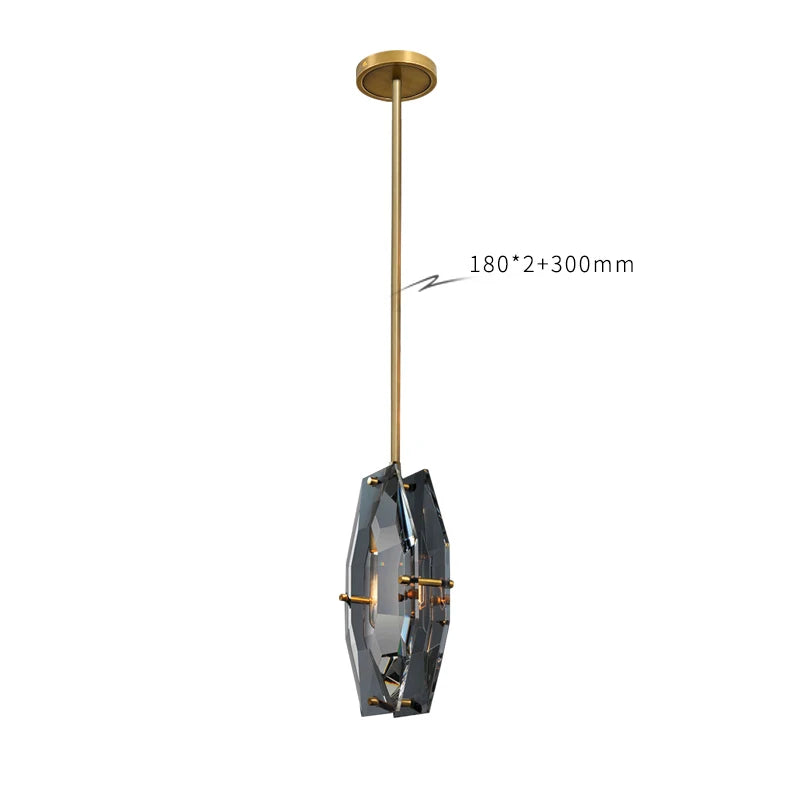 Crystal Glass Pendant Lamp Luxe Chandelier for Bedroom Restaurant Kitchen Home