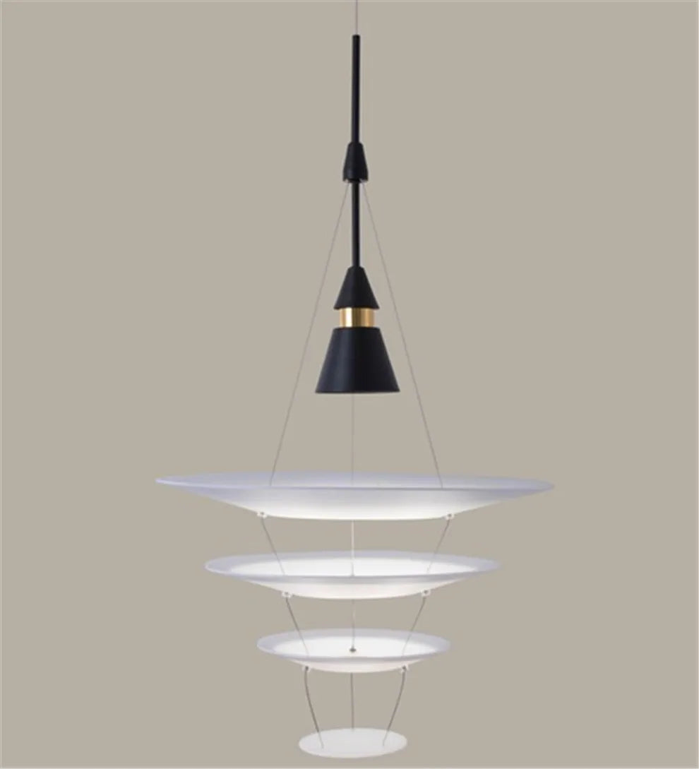 Spiral Acrylic Ring LED Pendant Light - White Nordic Designer Minimalist Lamp