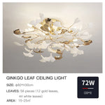 Ginkgo Leaf Bedroom Lamp: Post-modern Minimalist Art Ceiling Light, Elegant and Romantic