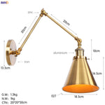 Silver Swing Arm LED Wall Light - Industrial Vintage Wall Sconce