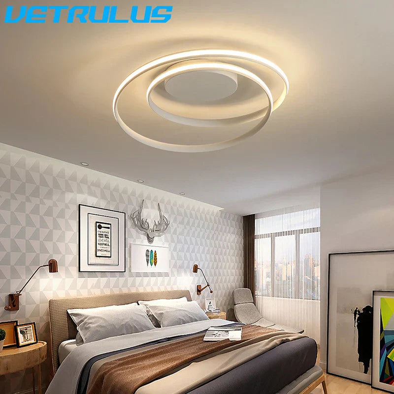 Spiral Acrylic LED Chandelier Ceiling Light by for Living Room Dining Hallway