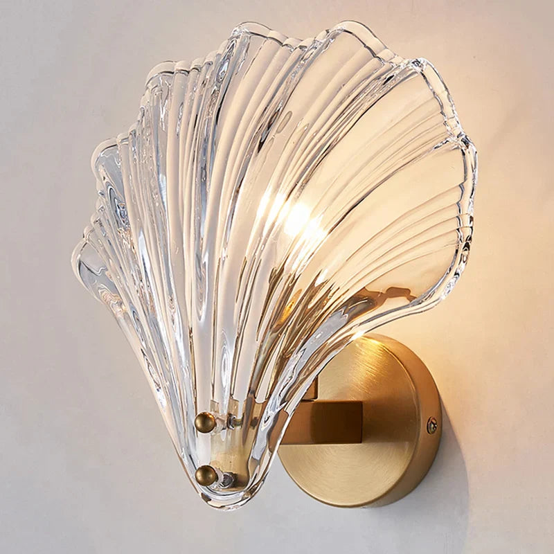 Crystal Shell Wall Light: Minimalist LED Lighting for Bedroom, Study, Living Room