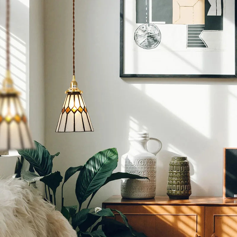 Nordic Glass LED Pendant Lamp for Cafe Bedroom Restaurant, Japanese Style
