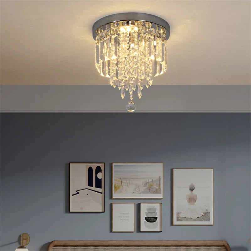 Crystal LED Ceiling Light Plafon Chandelier Stainless Steel Luminaria