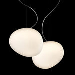 Gregg Pendant Lamp: White Bubble Glass Italian Design for Home, Kitchen, Restaurant