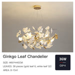 Ginkgo Leaf Decor Chandelier - Nordic Fine Flower Art Light for Living Room