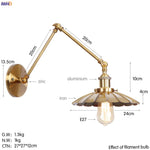 Silver Swing Arm LED Wall Light - Industrial Vintage Wall Sconce