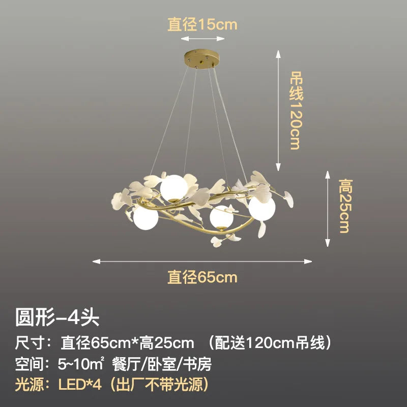 Nordic Glass Ball Chandelier with Petals by - Luxury Interior Lighting