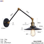 Silver Swing Arm LED Wall Light - Industrial Vintage Wall Sconce