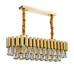 Oval Stainless Steel Crystal Chandelier for Dinning Room Lighting