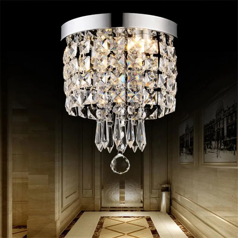 Diamond Crystal LED Ceiling Chandelier Pendant Light for Elegant Living Spaces