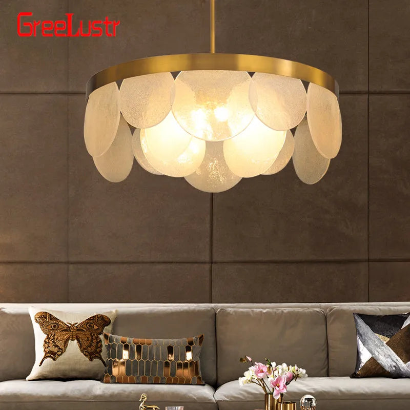 Glass Copper LED Pendant Light: Luxury Nordic Design for Home Decor