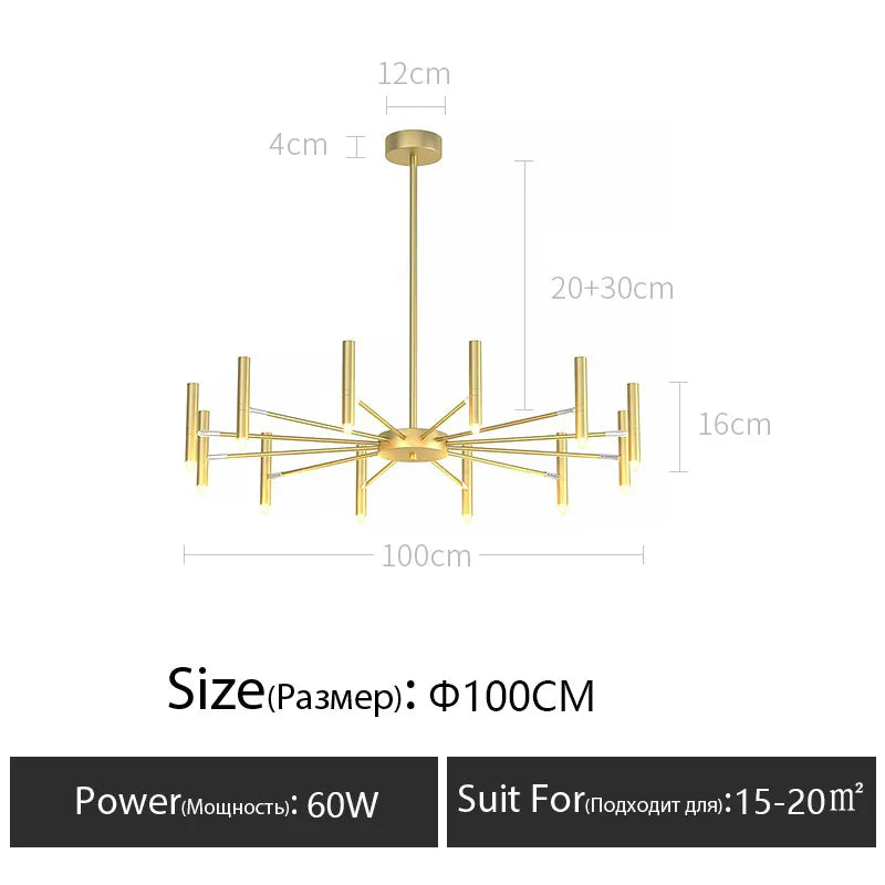 Modern Metal LED Ceiling Chandelier for Bedroom Home Decor Lighting
